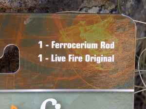 Survival Fire Starter - Live Fire Original - Close Up Packaging - Wilderness Survival Systems : Picture 